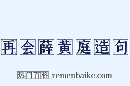 再会薛黄庭造句是什么意思的图片
